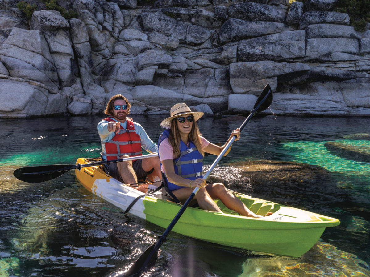 a man in a raft on the water